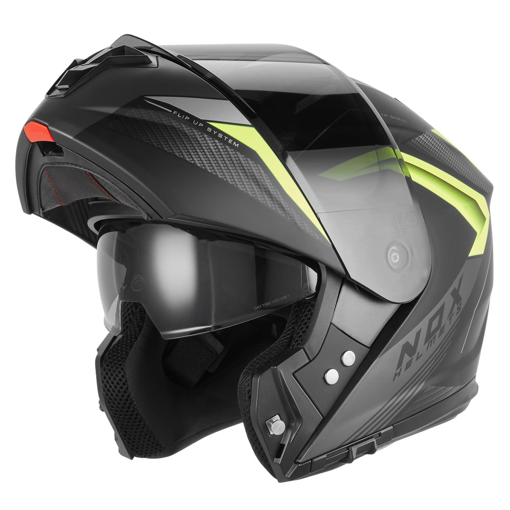 NOX N968 Flip up Helmet, Shift, Fluorescent Yellow – Nox Helmet