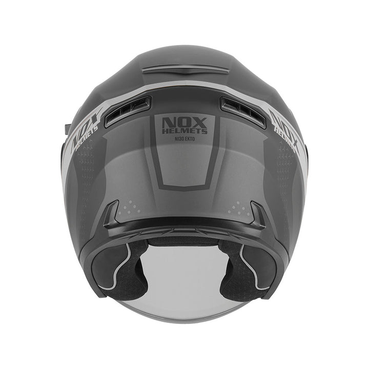 NOX CASQUE JET N130 EKTO NOIR MAT ARGENT Nox Helmet