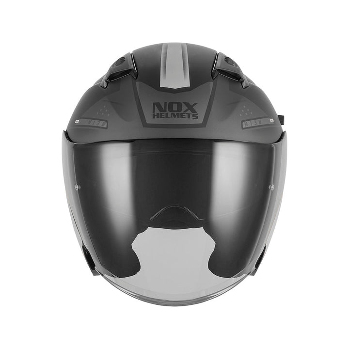 NOX CASQUE JET N130 EKTO NOIR MAT ARGENT Nox Helmet