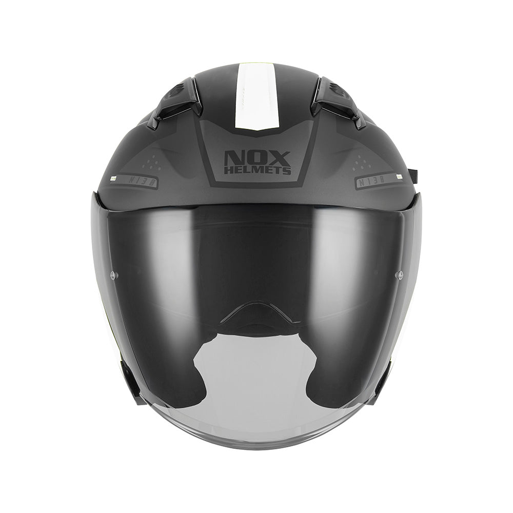 NOX CASQUE JET N130 EKTO NOIR MAT BLANC Nox Helmet