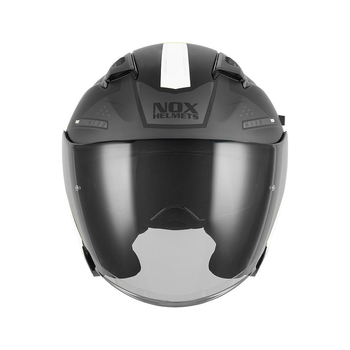 NOX CASQUE JET N130 EKTO NOIR MAT BLANC Nox Helmet