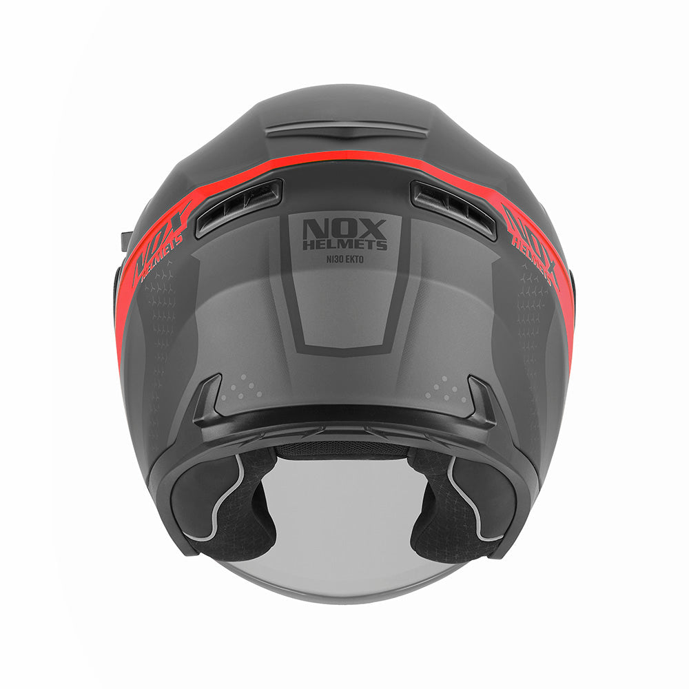 NOX CASQUE JET N130 EKTO NOIR MAT ROUGE Nox Helmet