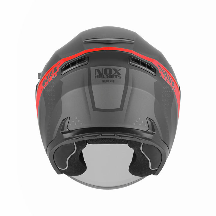 NOX CASQUE JET N130 EKTO NOIR MAT ROUGE Nox Helmet