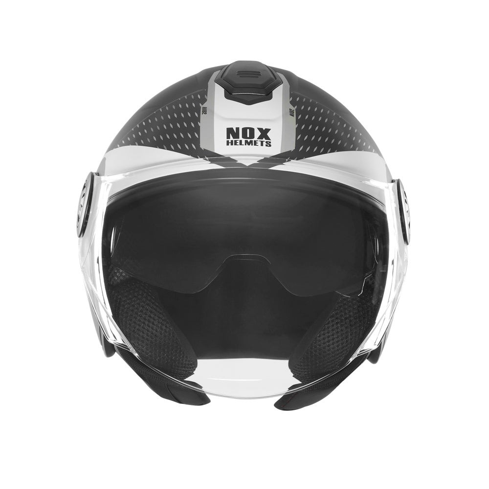 NOX CASQUE JET N182 ROUND NOIR MAT ARGENT Nox Helmet