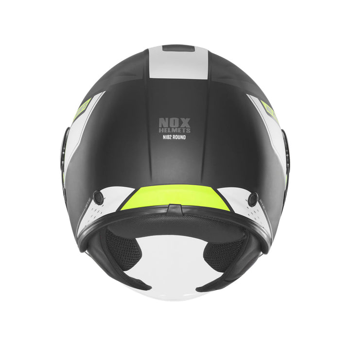 NOX CASQUE JET N182 ROUND NOIR MAT JAUNE Nox Helmet