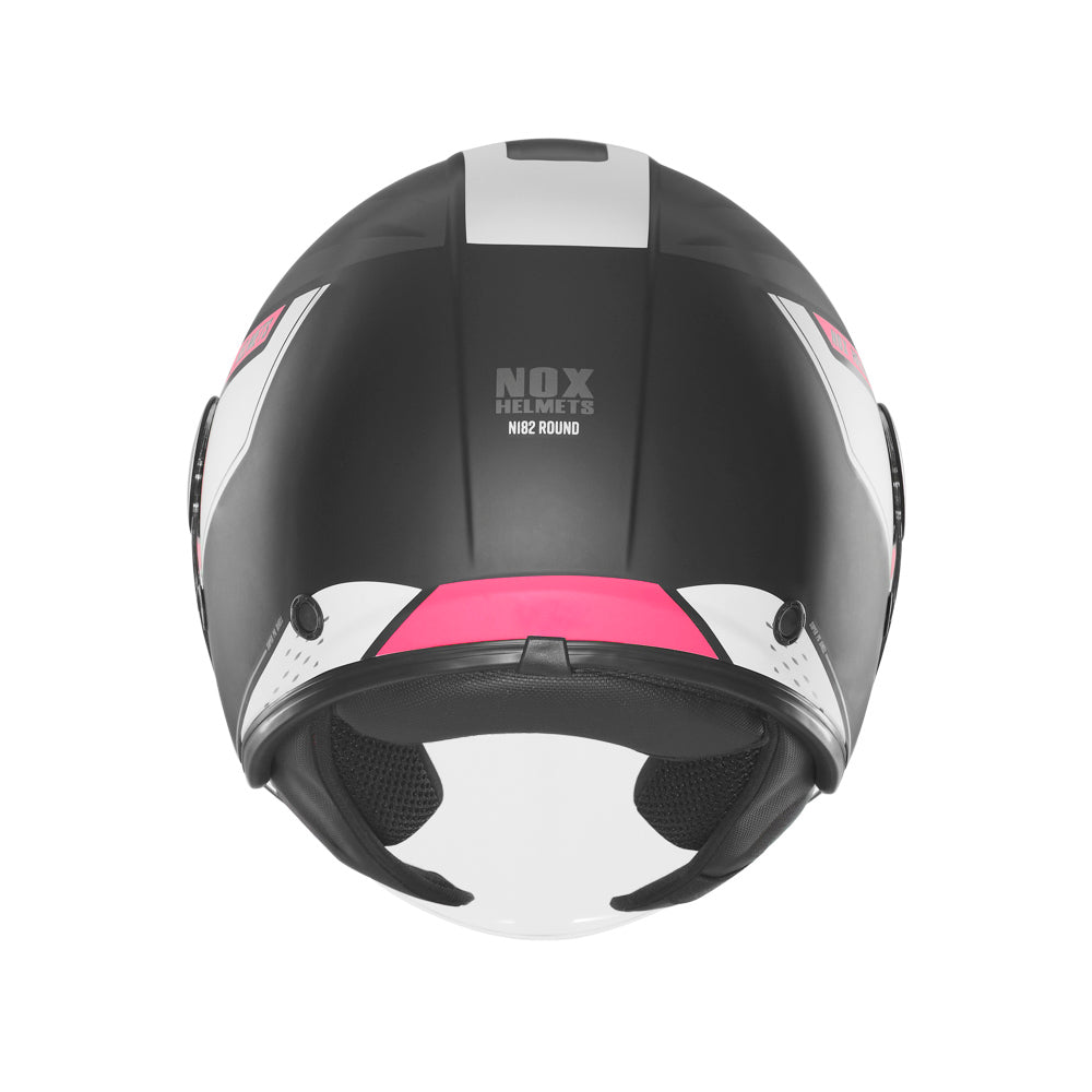 NOX CASQUE JET N182 ROUND NOIR MAT ROSE Nox Helmet