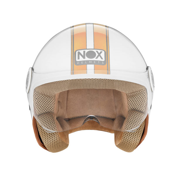 NOX CASQUE JET N210 EVO BLANC ORANGE PASTEL Nox Helmet