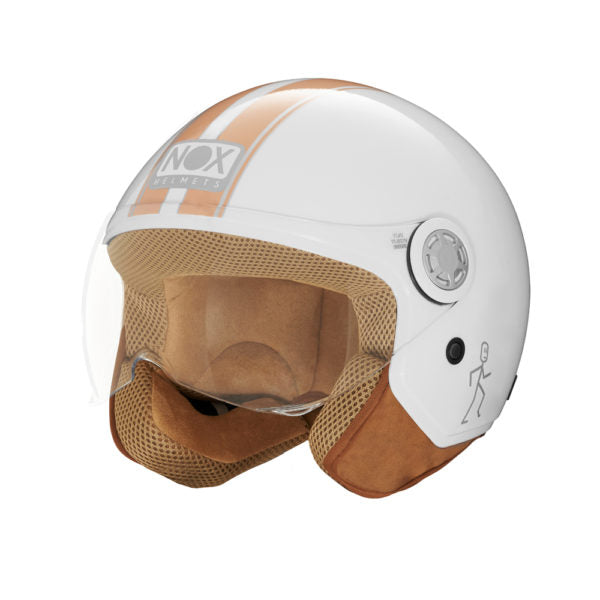 NOX CASQUE JET N210 EVO BLANC ORANGE PASTEL Nox Helmet