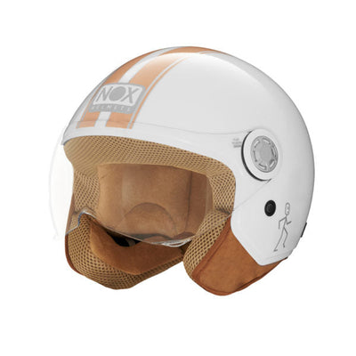 NOX CASQUE JET N210 EVO BLANC ORANGE PASTEL Nox Helmet
