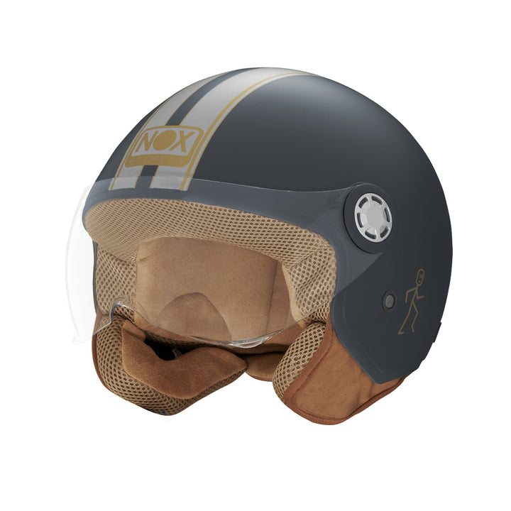 NOX CASQUE JET N210 EVO  BLEU MAT GRIS NARDO Nox Helmet
