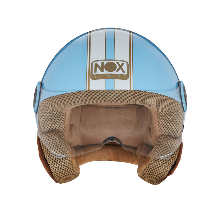 NOX CASQUE JET N210 EVO BLEU PASTEL BLANC Nox Helmet
