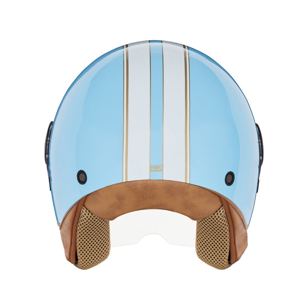 NOX CASQUE JET N210 EVO BLEU PASTEL BLANC Nox Helmet