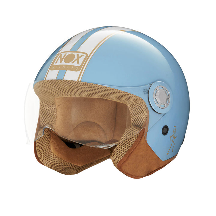 NOX CASQUE JET N210 EVO BLEU PASTEL BLANC Nox Helmet