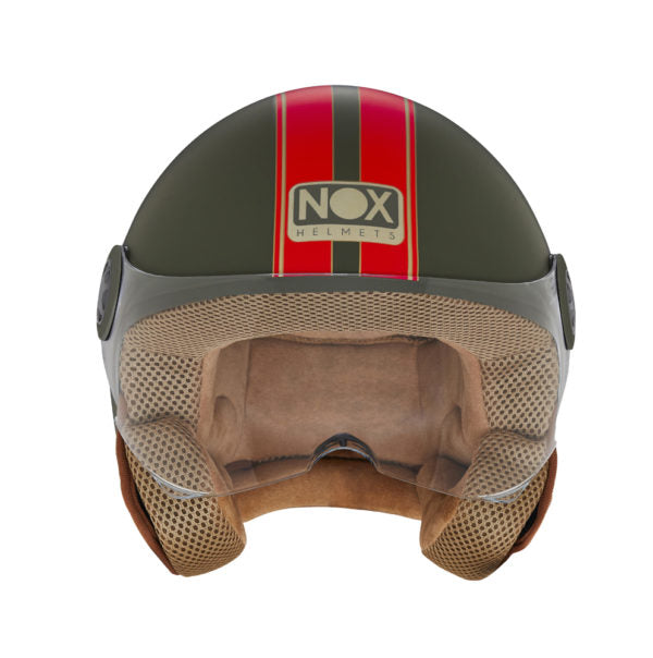 NOX CASQUE JET N210 EVO KAKI ROUGE Nox Helmet