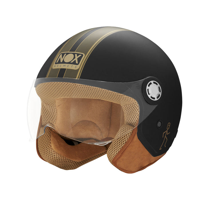 NOX CASQUE JET N210 EVO NOIR MAT KAKI Nox Helmet