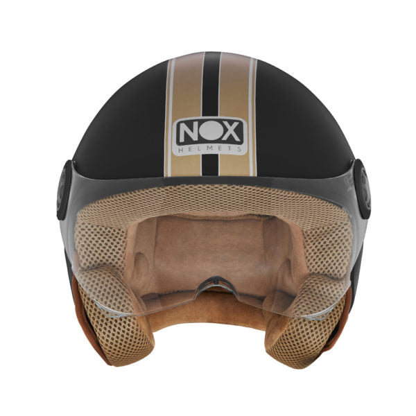 NOX CASQUE JET N210 EVO NOIR MAT OR Nox Helmet