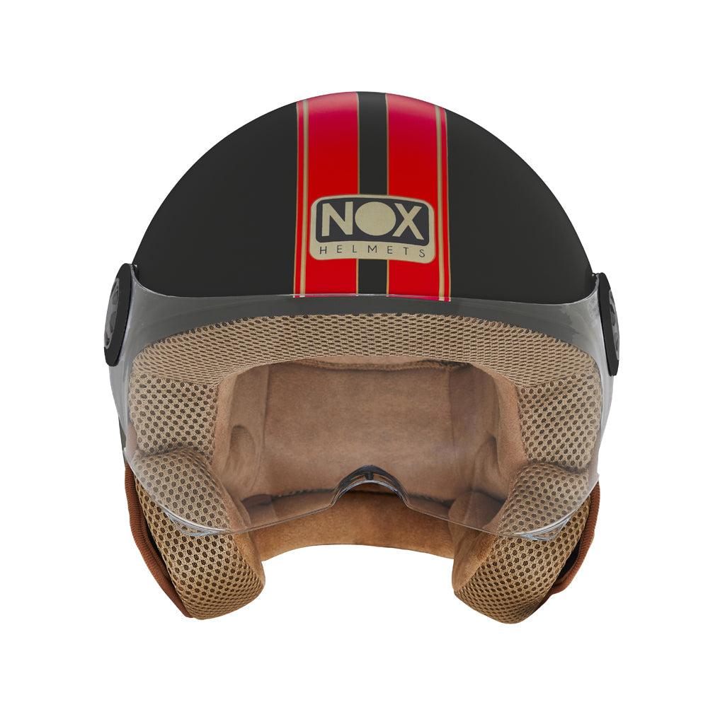 NOX CASQUE JET N210 EVO NOIR MAT ROUGE Nox Helmet