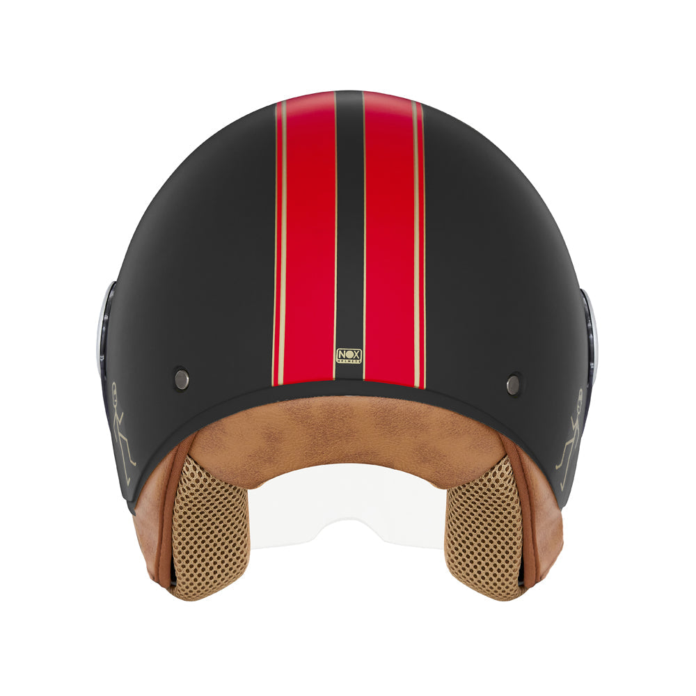 NOX CASQUE JET N210 EVO NOIR MAT ROUGE Nox Helmet