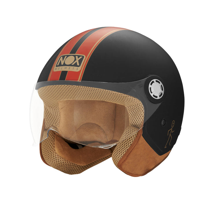 NOX CASQUE JET N210 EVO NOIR MAT ROUGE Nox Helmet