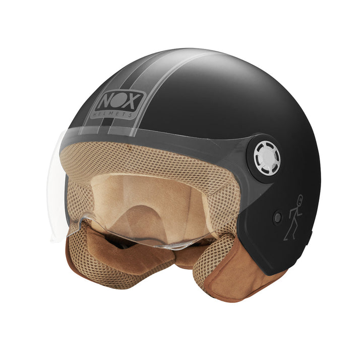 NOX CASQUE JET N210 EVO NOIR MAT TITANIUM Nox Helmet