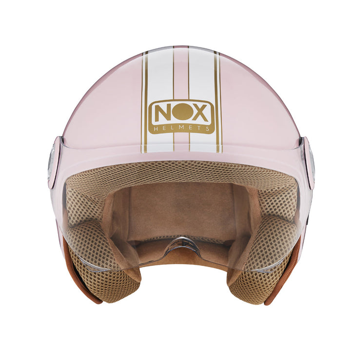 NOX CASQUE JET N210 EVO ROSE PASTEL BLANC Nox Helmet