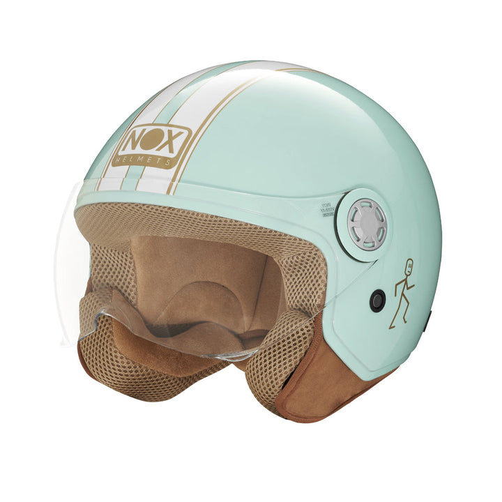 NOX CASQUE JET N210 EVO VERT PASTEL BLANC Nox Helmet