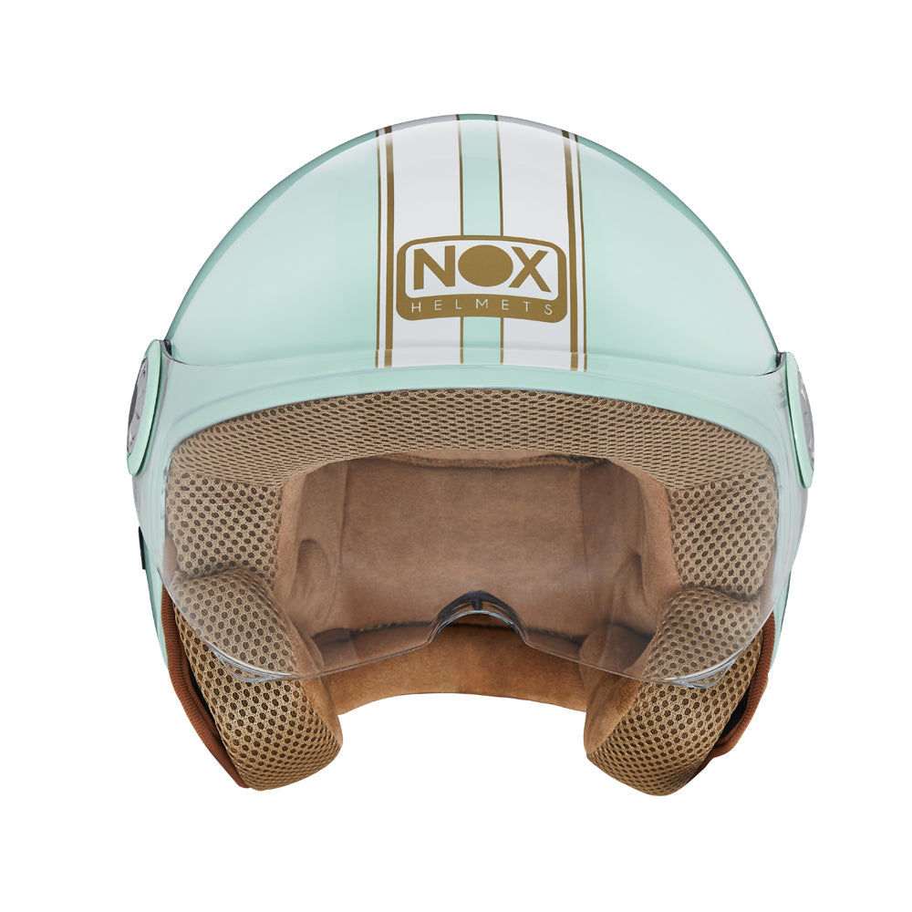 NOX CASQUE JET N210 EVO VERT PASTEL BLANC Nox Helmet