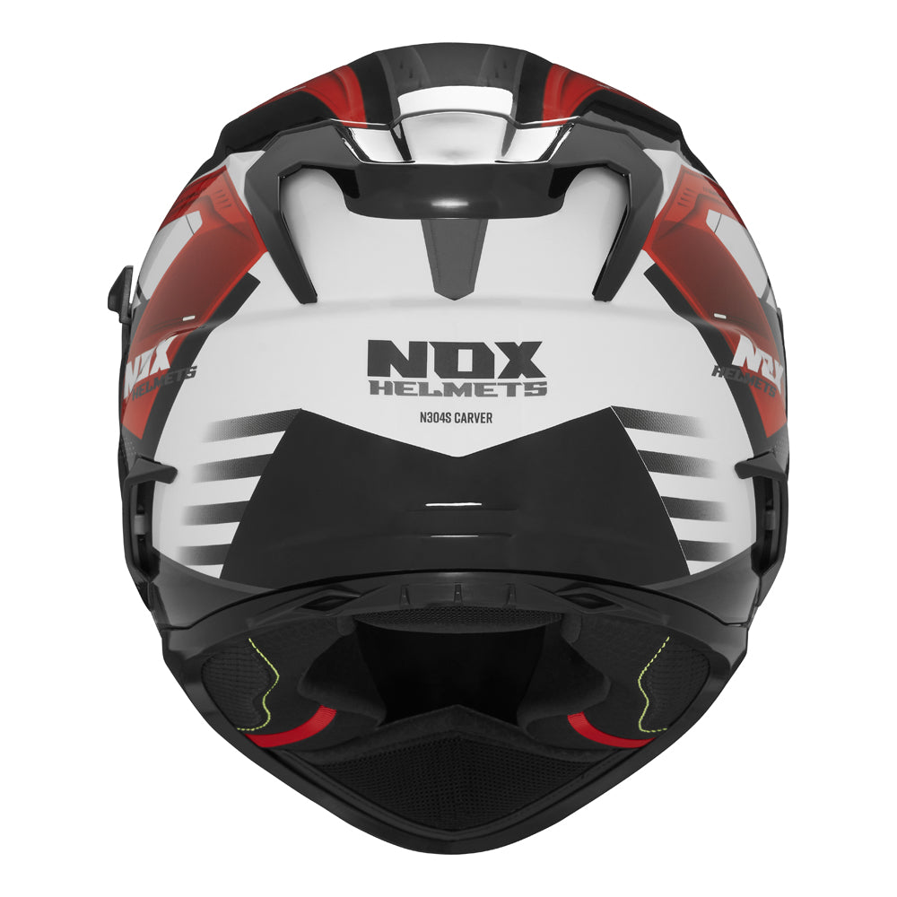 CASQUE INTEGRAL N304S CARVER BLANC ROUGE Nox Helmet