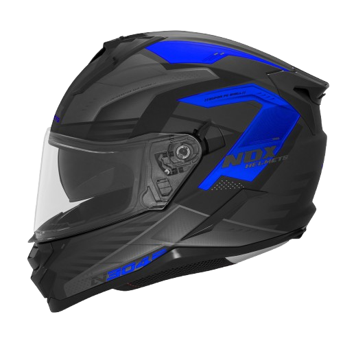 CASQUE INTEGRAL N304S CARVER NOIR MAT BLEU Nox Helmet