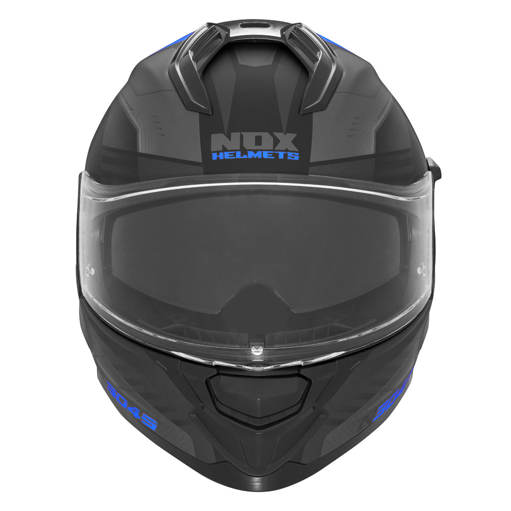 NOX CASQUE INTEGRAL N304S CARVER NOIR MAT BLEU Nox Helmet