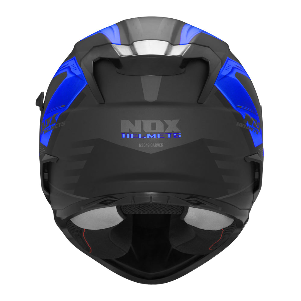NOX CASQUE INTEGRAL N304S CARVER NOIR MAT BLEU Nox Helmet