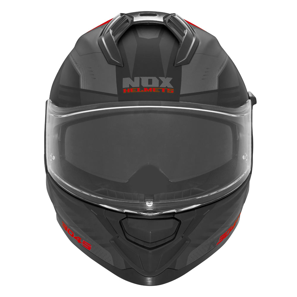 CASQUE INTEGRAL N304S CARVER NOIR MAT ROUGE Nox Helmet