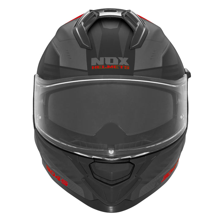 CASQUE INTEGRAL N304S CARVER NOIR MAT ROUGE Nox Helmet