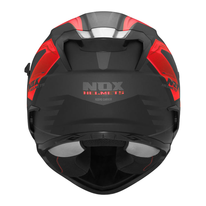 CASQUE INTEGRAL N304S CARVER NOIR MAT ROUGE Nox Helmet