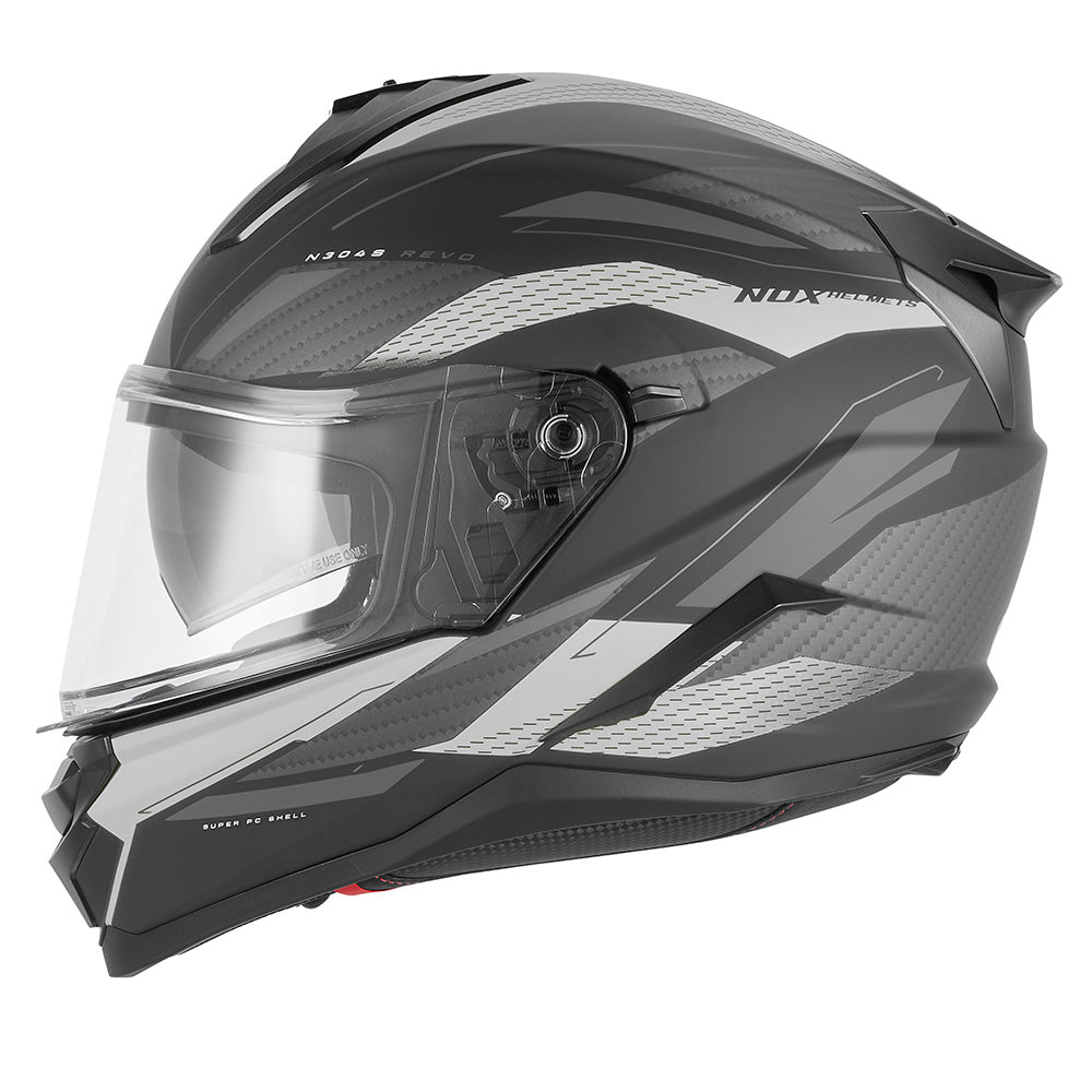 CASQUE INTEGRAL N304-S REVO NOIR MAT ARGENT Nox Helmet