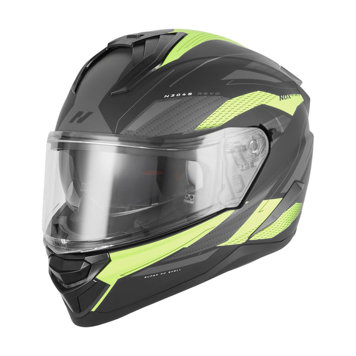 CASQUE INTEGRAL N304-S REVO  NOIR MAT JAUNE Nox Helmet