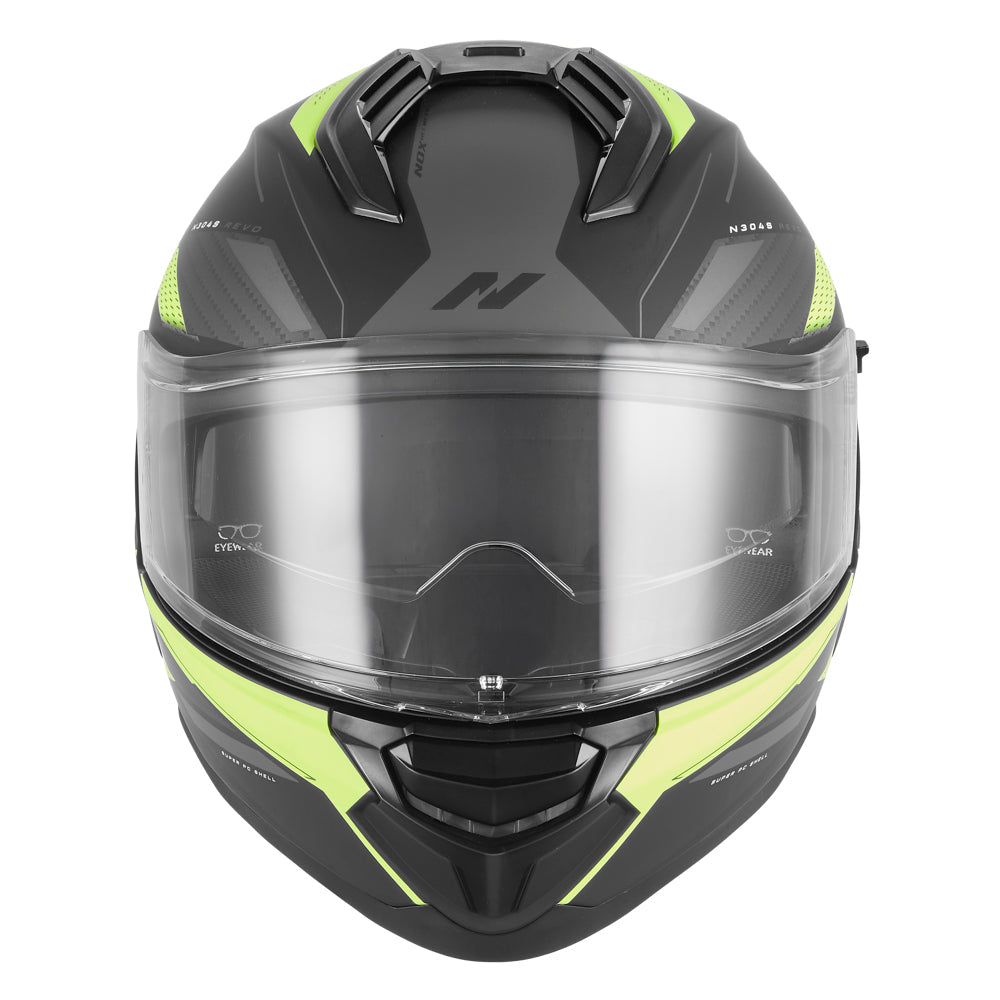 CASQUE INTEGRAL N304-S REVO  NOIR MAT JAUNE Nox Helmet