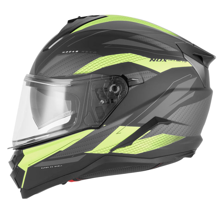 CASQUE INTEGRAL N304-S REVO  NOIR MAT JAUNE Nox Helmet
