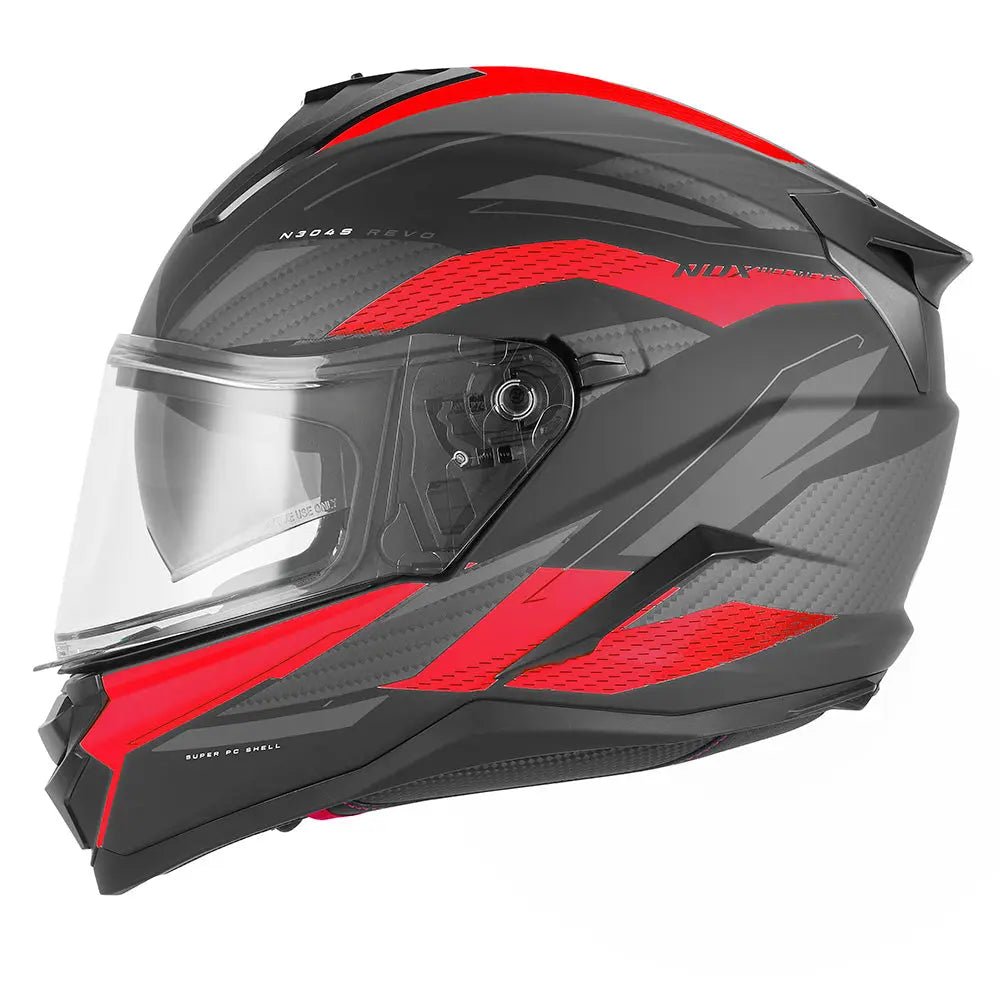 CASQUE INTEGRAL N304-S REVO NOIR MAT ROUGE Nox Helmet
