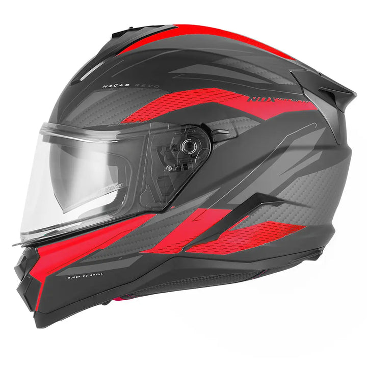 CASQUE INTEGRAL N304-S REVO NOIR MAT ROUGE Nox Helmet