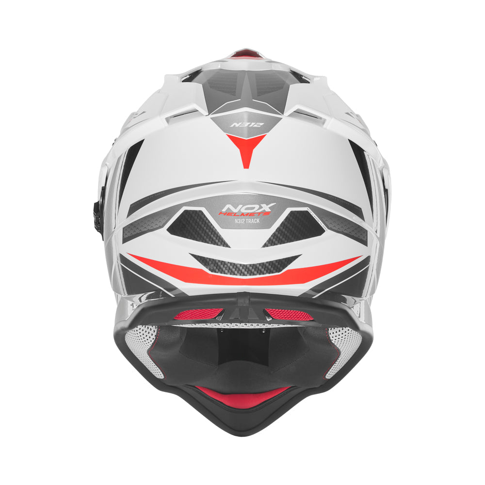 NOX CASQUE CROSS N312 TRACK BLANC ROUGE BRILLANT Nox Helmet