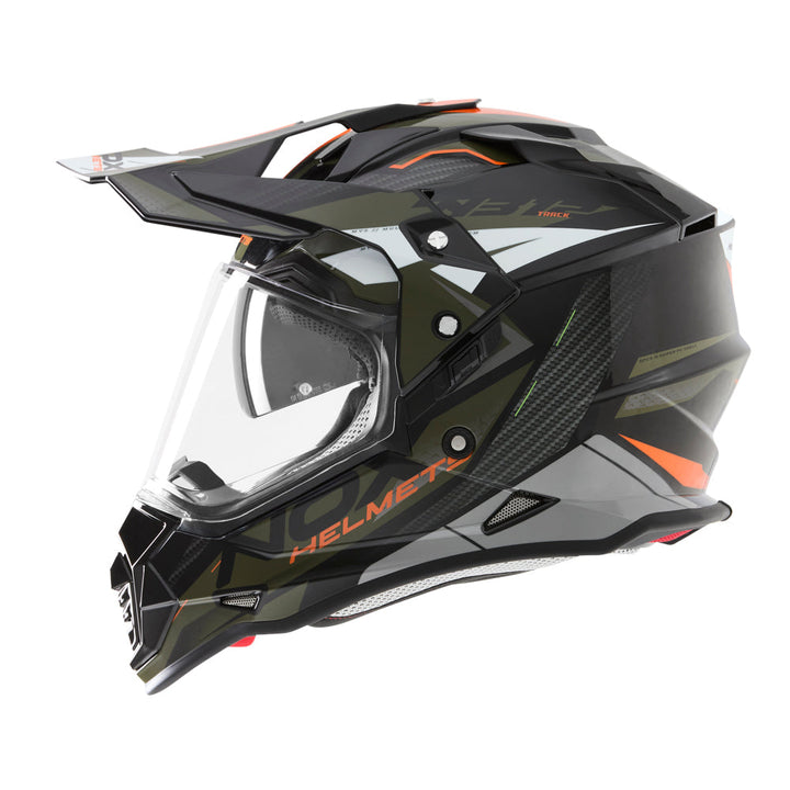 NOX CASQUE CROSS N312 TRACK KAKI ORANGE BRILLANT Nox Helmet