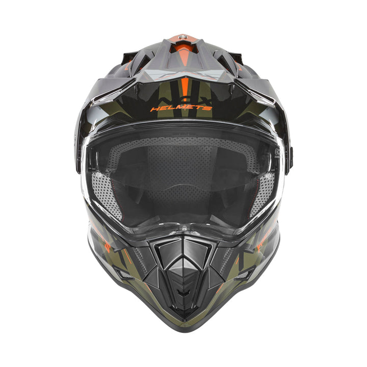 NOX CASQUE CROSS N312 TRACK KAKI ORANGE BRILLANT Nox Helmet
