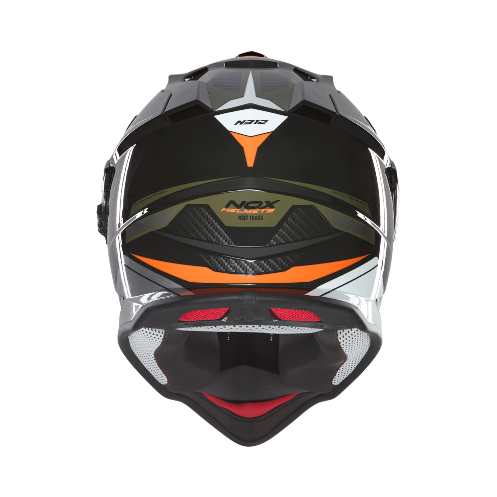 NOX CASQUE CROSS N312 TRACK KAKI ORANGE BRILLANT Nox Helmet