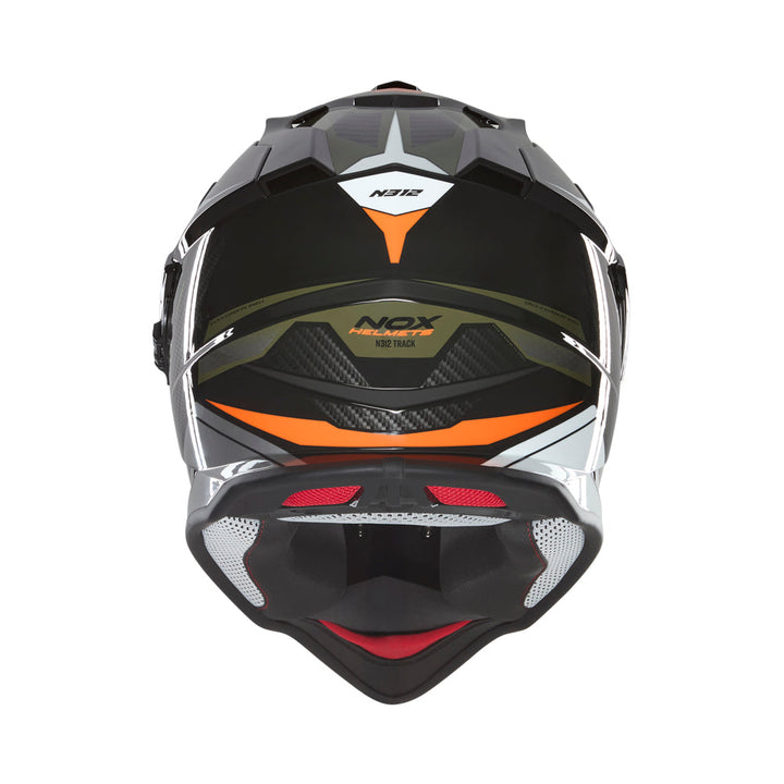 NOX CASQUE CROSS N312 TRACK KAKI ORANGE BRILLANT Nox Helmet
