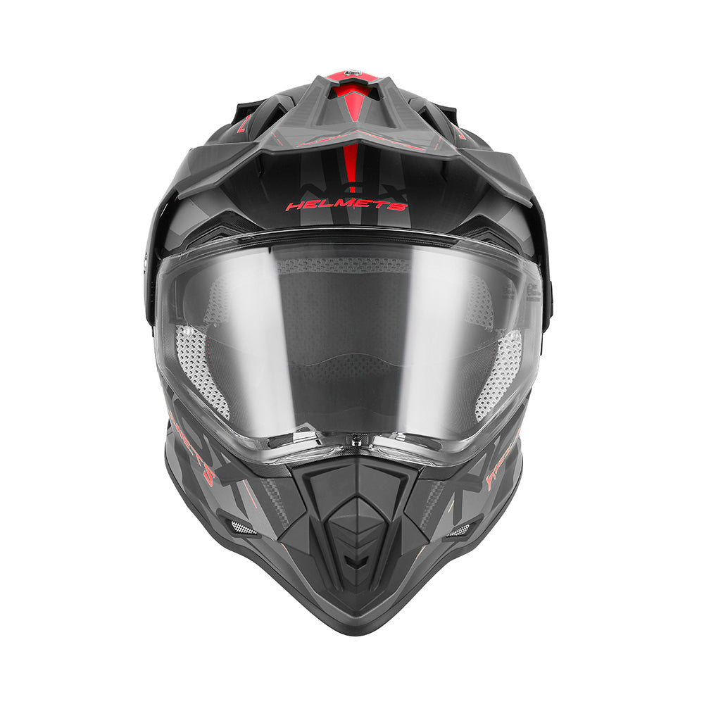 NOX CASQUE CROSS N312 TRACK NOIR MAT ROUGE Nox Helmet
