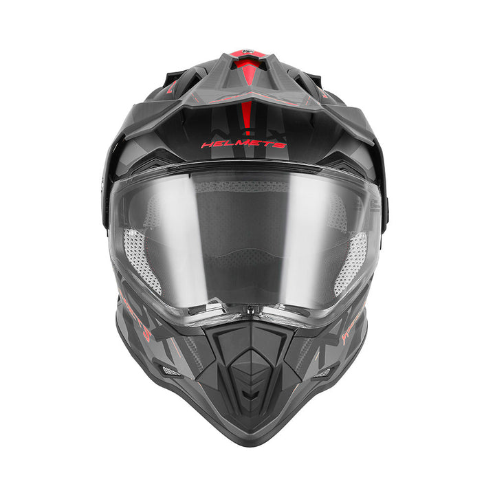 NOX CASQUE CROSS N312 TRACK NOIR MAT ROUGE Nox Helmet