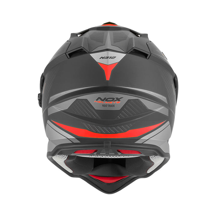 NOX CASQUE CROSS N312 TRACK NOIR MAT ROUGE Nox Helmet