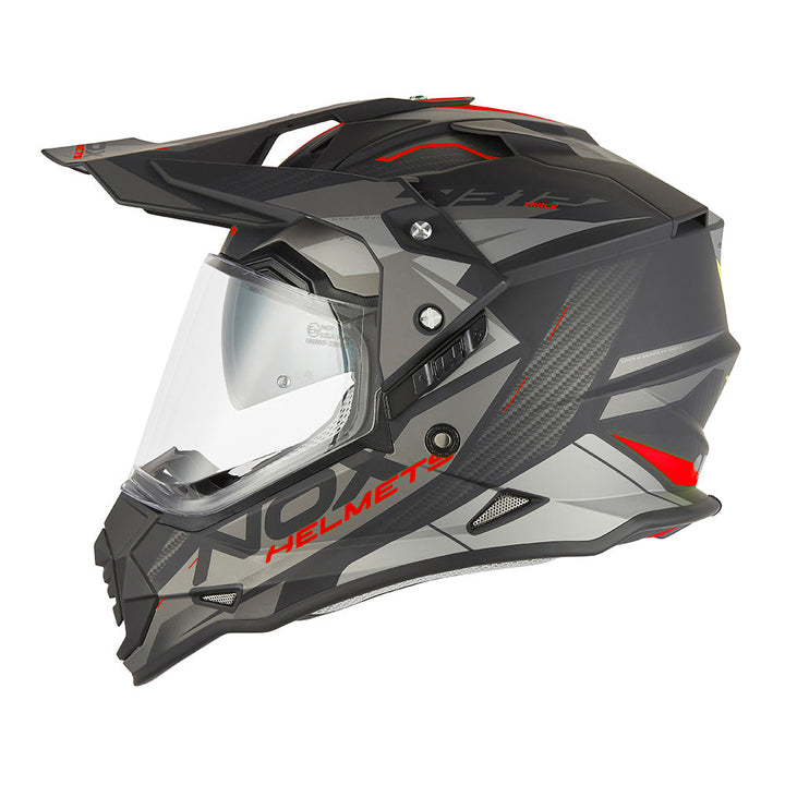NOX CASQUE CROSS N312 TRACK NOIR MAT ROUGE Nox Helmet