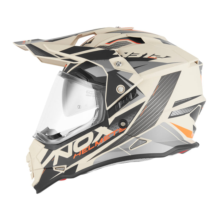 NOX CASQUE CROSS N312 TRACK SABLE ORANGE MAT Nox Helmet